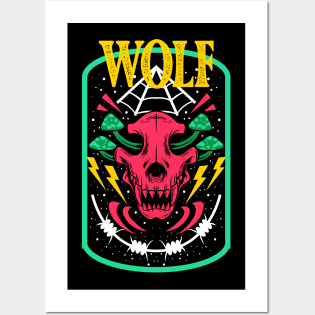 Vintage Skull - Wolf Wall Art by Harrisaputra